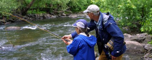 teaching kid to fish